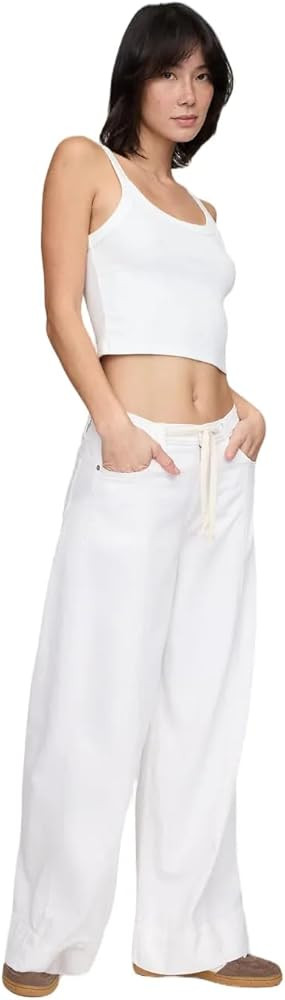 Women's Mid Rise Baggy Drawstring Denim Jean | Amazon (US)