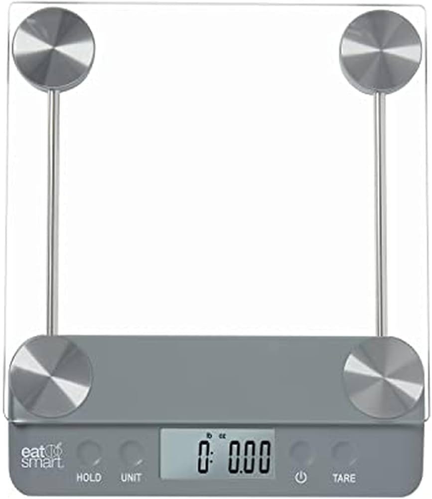 Eat Smart Eat Smart 33lb Glass Platform Food Kitchen Scale with Tare, Grey | Amazon (US)