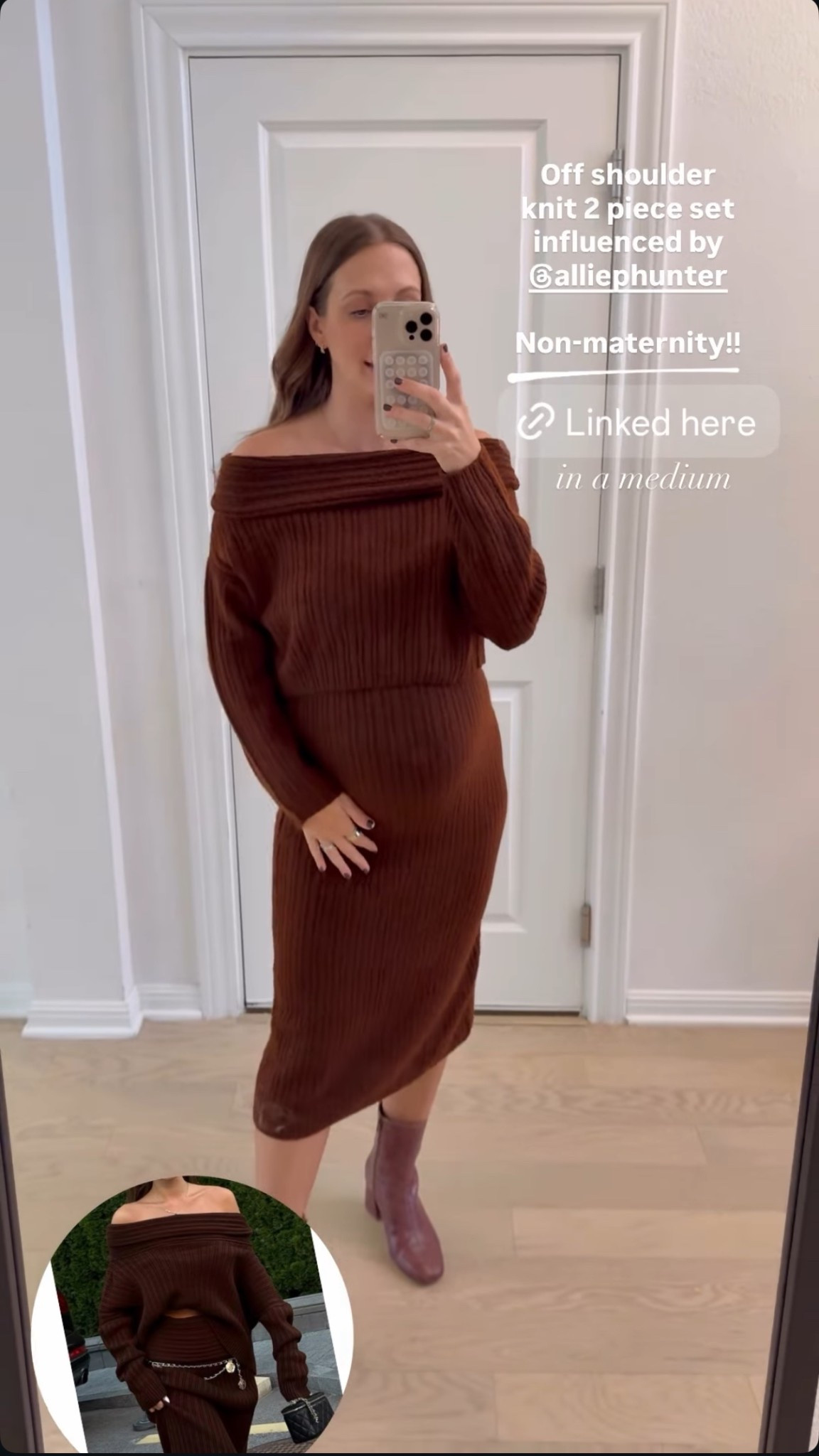 Off shoulder knit 2 piece set! Non maternity, in a medium 

#LTKFindsUnder50 #LTKBump