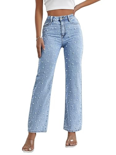 Kedera Women's High Waisted Jeans Boyfriend Baggy Wide Straight Leg Casual Denim Pants Trousers | Amazon (US)