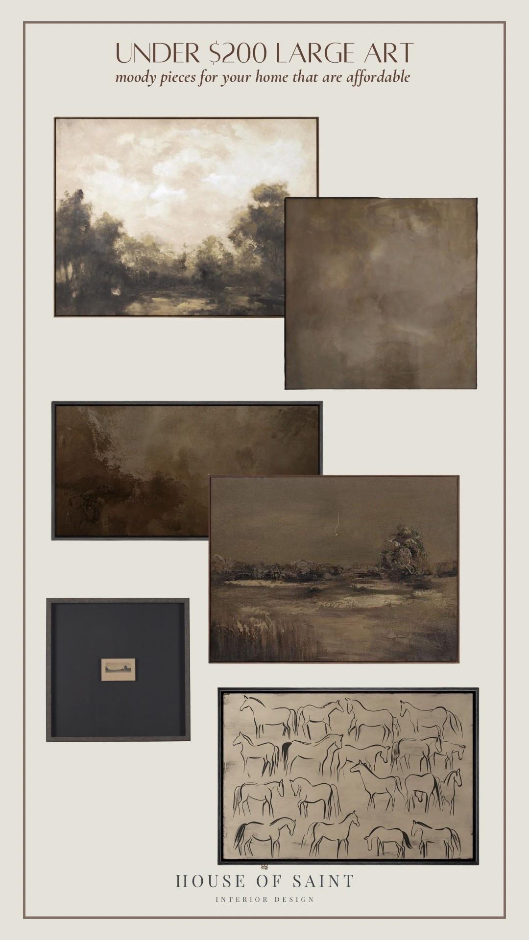 ✨ Large-scale art that makes a statement — without breaking the budget. These moody, textured pieces all come in under $200 and instantly add depth and warmth to any room. Perfect for creating that elevated, designer look while staying affordable. 🖤

#AffordableArt #LTKHome #MoodyDecor #Under200Finds #affordablefinds #emptywallspace 

 #LTKHome