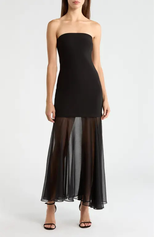 ASTR the Label Lizet Strapless Maxi Dress in Black at Nordstrom, Size Large | Nordstrom