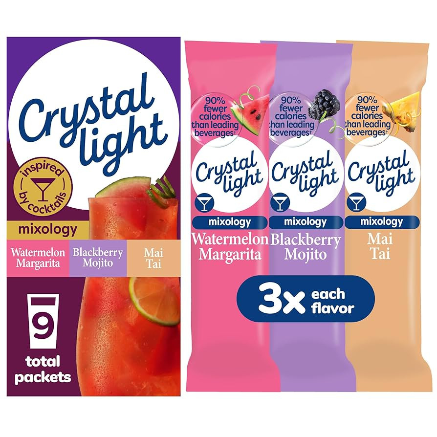 Crystal Light Mixology Variety Pack Powdered Drink Mix, 9 single serve packets per Box | Amazon (US)