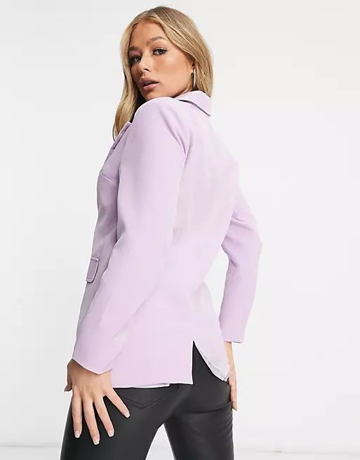 Club L London tailored oversized blazer in lilac | ASOS (Global)