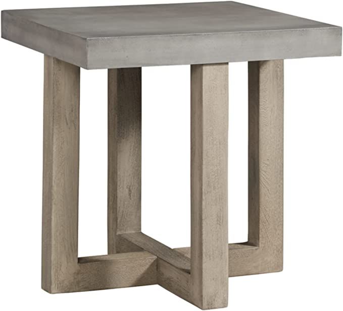 Signature Design by Ashley Lockthorne Contemporary Square End Table with Faux Concrete Finished T... | Amazon (US)