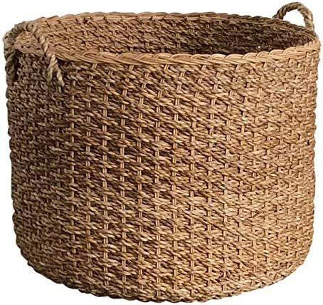 Wholestory Collective Round Woven Wicker Rattan Large Blanket Floor Storage Basket with Handles p... | Amazon (US)
