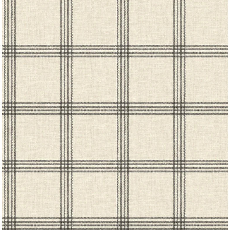 Chesapeake Twain Black Plaid Wallpaper - 20.5in x 396in x 0.025in | Bed Bath & Beyond