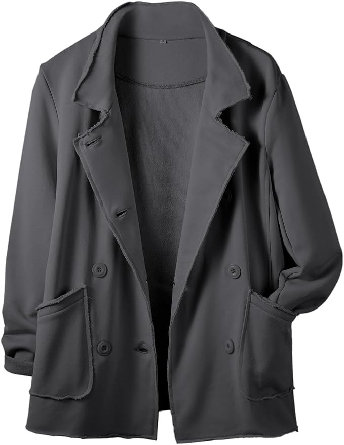Amazon.com: Ainangua Classic Trench Coats for Women Double Breasted Blazer Fleece Peacoat Jackets... | Amazon (US)
