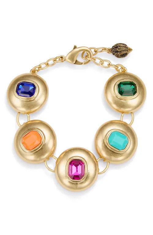 Kurt Geiger London Crystal Button Flex Bracelet in Gold/Multi at Nordstrom | Nordstrom