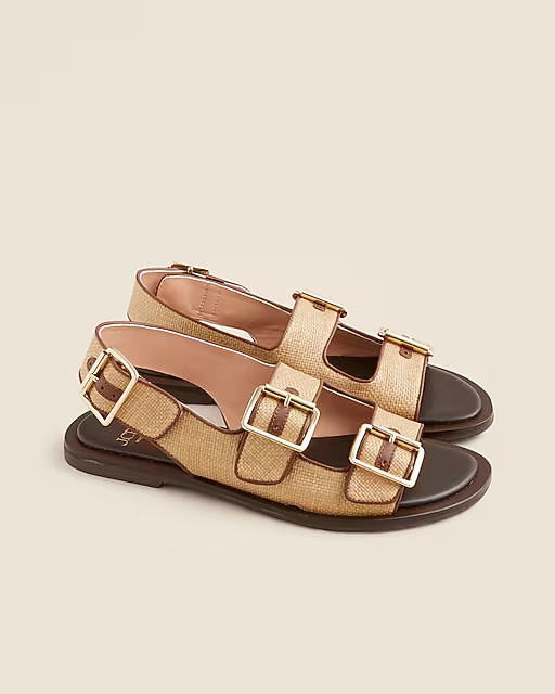 Carsen Made-in-Italy slingback sandals in faux raffia | J. Crew US