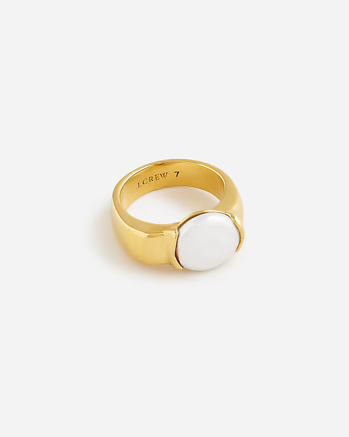 Inset freshwater pearl ring | J. Crew US