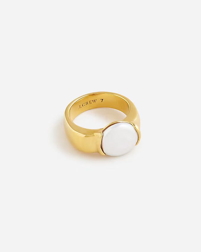 Inset freshwater pearl ring | J.Crew US