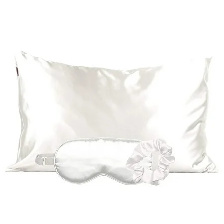 Kitsch 100% Satin Sleep Set - 1 Pillowcase 1 Eye Mask & 1 Scrunchie for Women - (Ivory) | Walmart (US)