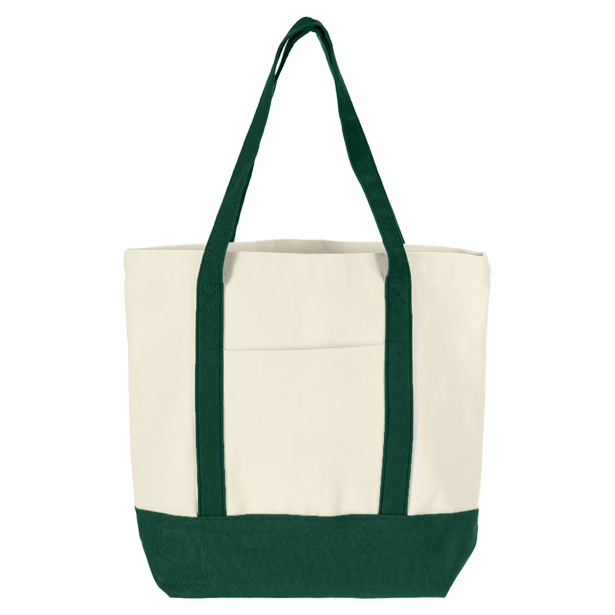 Unique Bargains Zipper Reusable Canvas Tote Bag with Internal and External Pockets Dark Green | Target