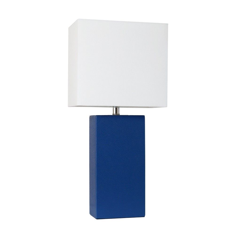 Modern Leather Table Lamp Blue (Lamp Only) - Elegant Designs | Target
