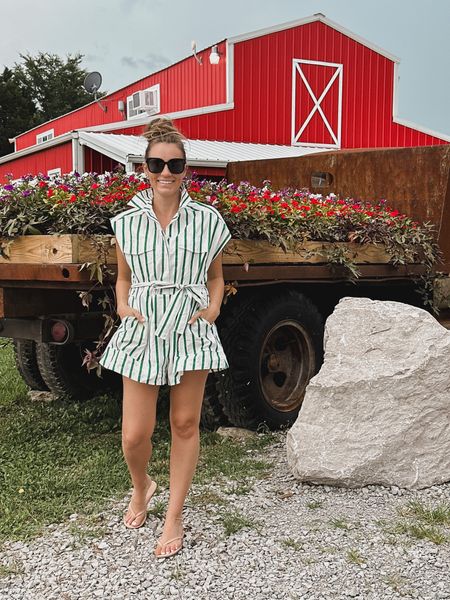Cutest romper for summer! Wearing size Small. Petal and pup exclusive coupon code: ANGELA20

Farm outfit linen romper stripes vacation outfit beach outfit tkees flip flops amazon sunnies #founditonamazon

#LTKshoecrush #LTKsalealert #LTKtravel