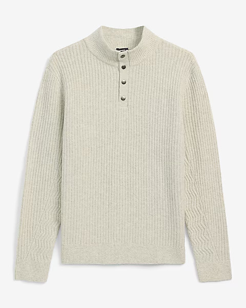 Textured Snap Mock Neck Sweater | Express