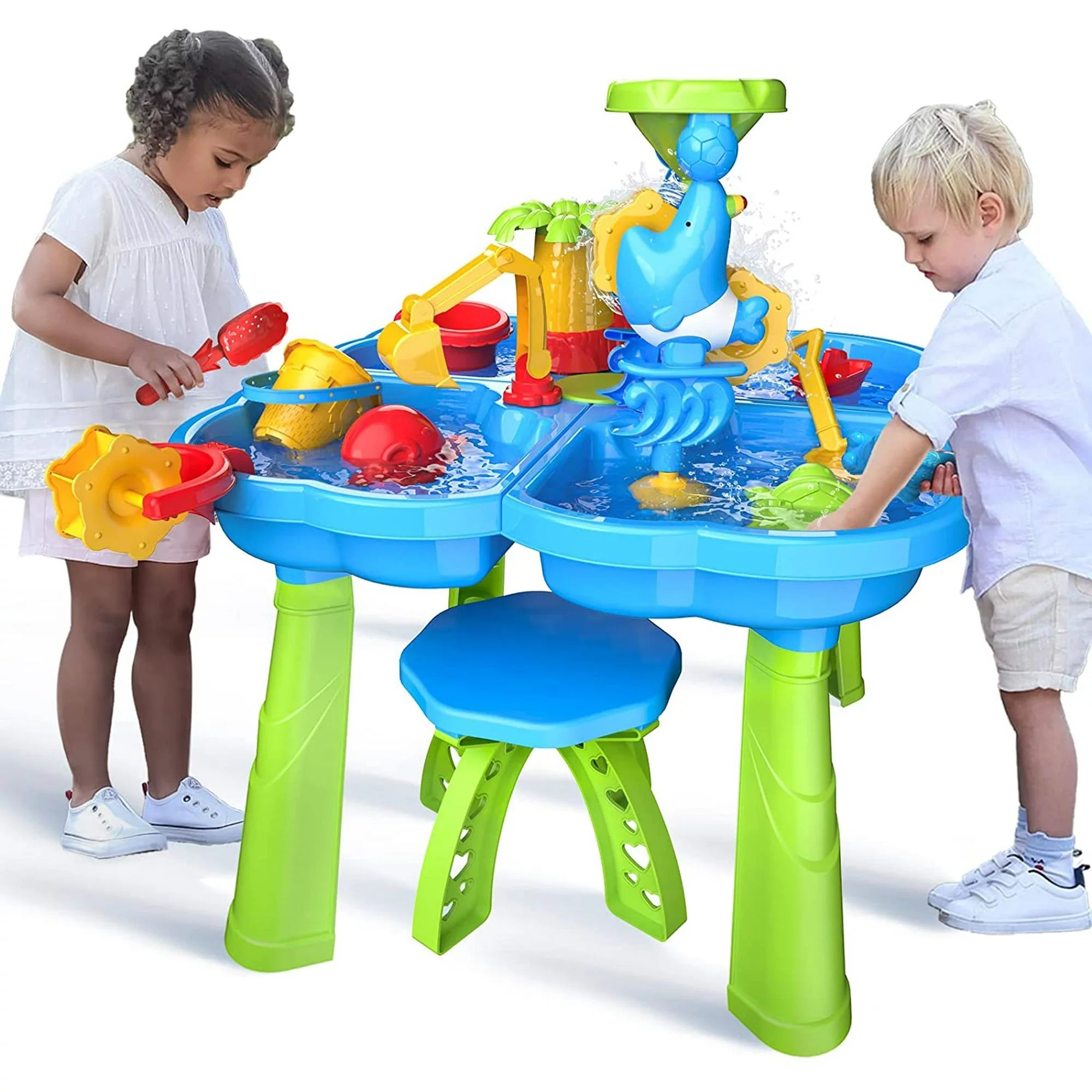 TEMI Sand Water Table for Toddlers, 4 in 1 Sand Table and Water Play Table, Kids Table Activity S... | Walmart (US)