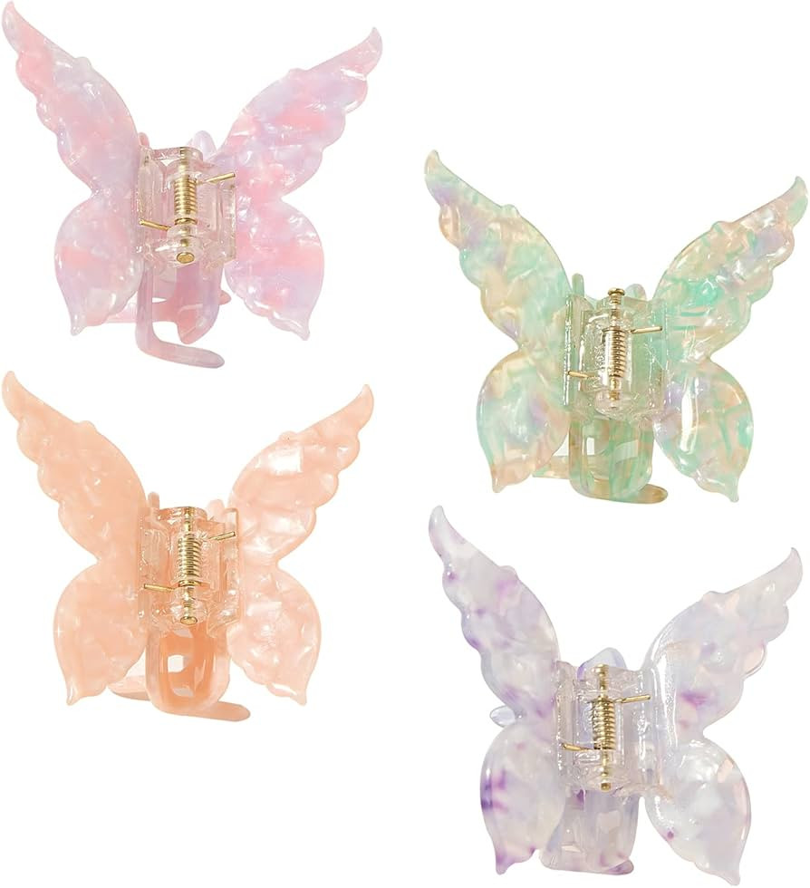 TODEROY Butterfly Acetate Hair Clips Tortoise Barrettes Claw Clips No-Slip Grip French Design Hai... | Amazon (US)