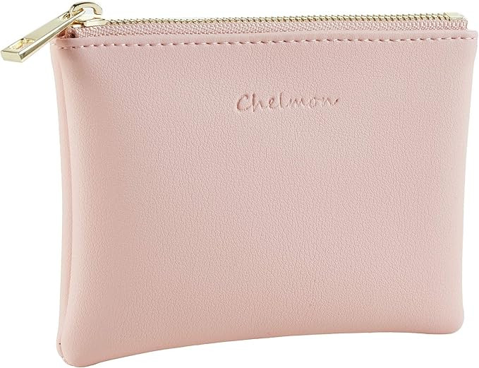 Chelmon Vegan Leather Coin Purse Pouch Change Purse With Zipper For Men Women | Amazon (US)