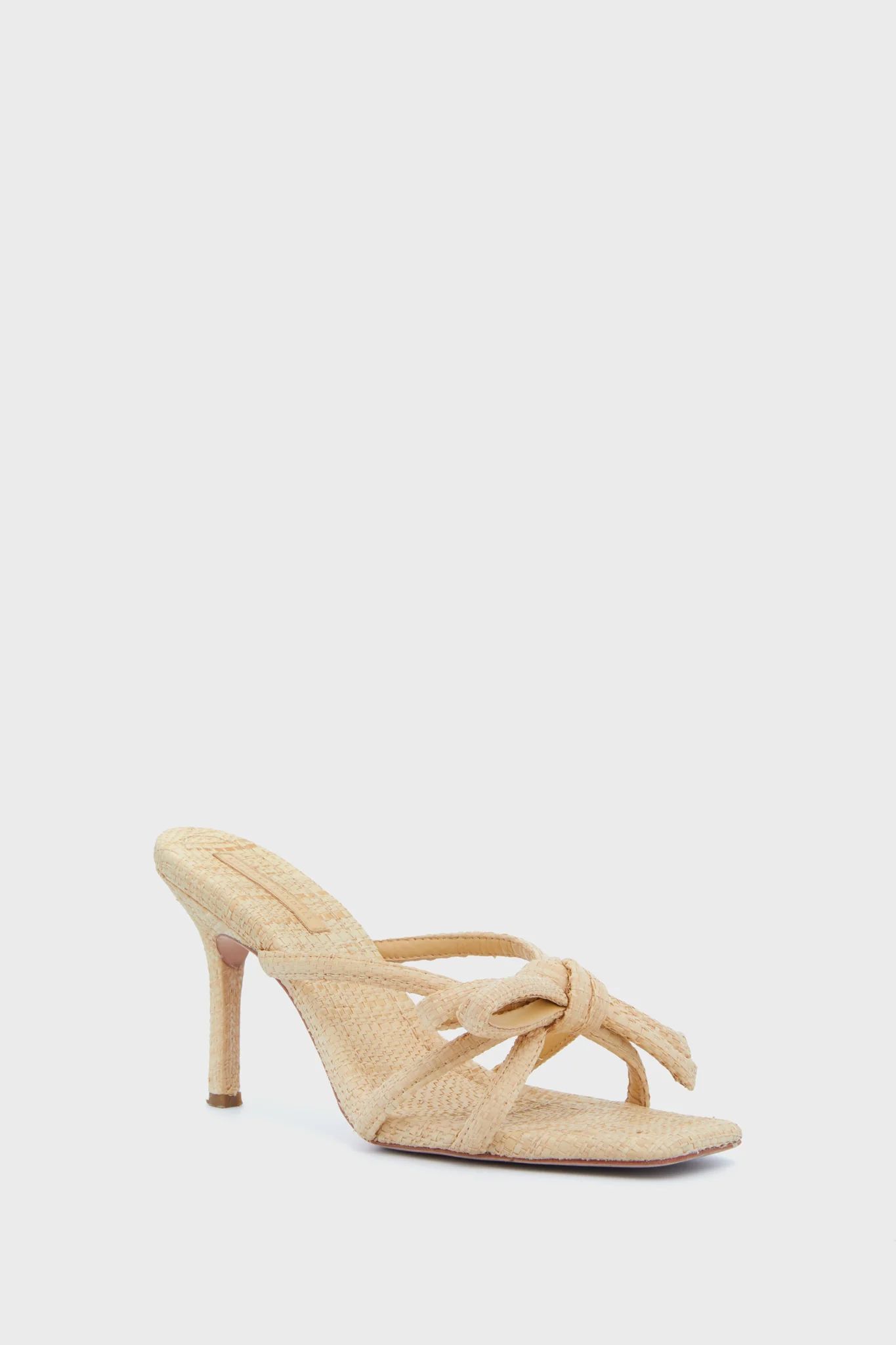 Natural Straw Margi Bow Heeled Sandal | Tuckernuck (US)