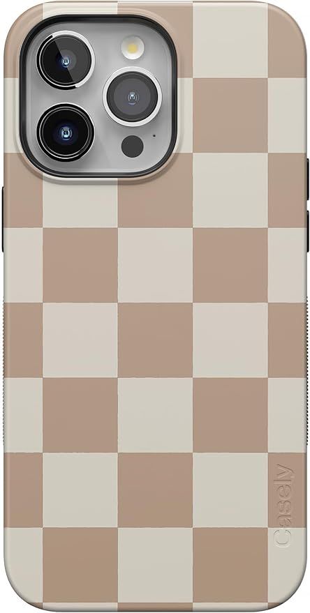 Casely iPhone 15 Pro Max Case | Fit Check | Neutral Checkerboard Checkered Case | Bold Case | Com... | Amazon (US)