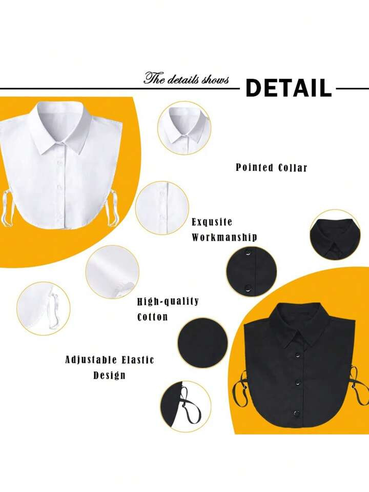 Fake Collar Detachable Dickey Collar Blouse Half Shirts Peter Pan Faux False Collar For Women & G... | SHEIN