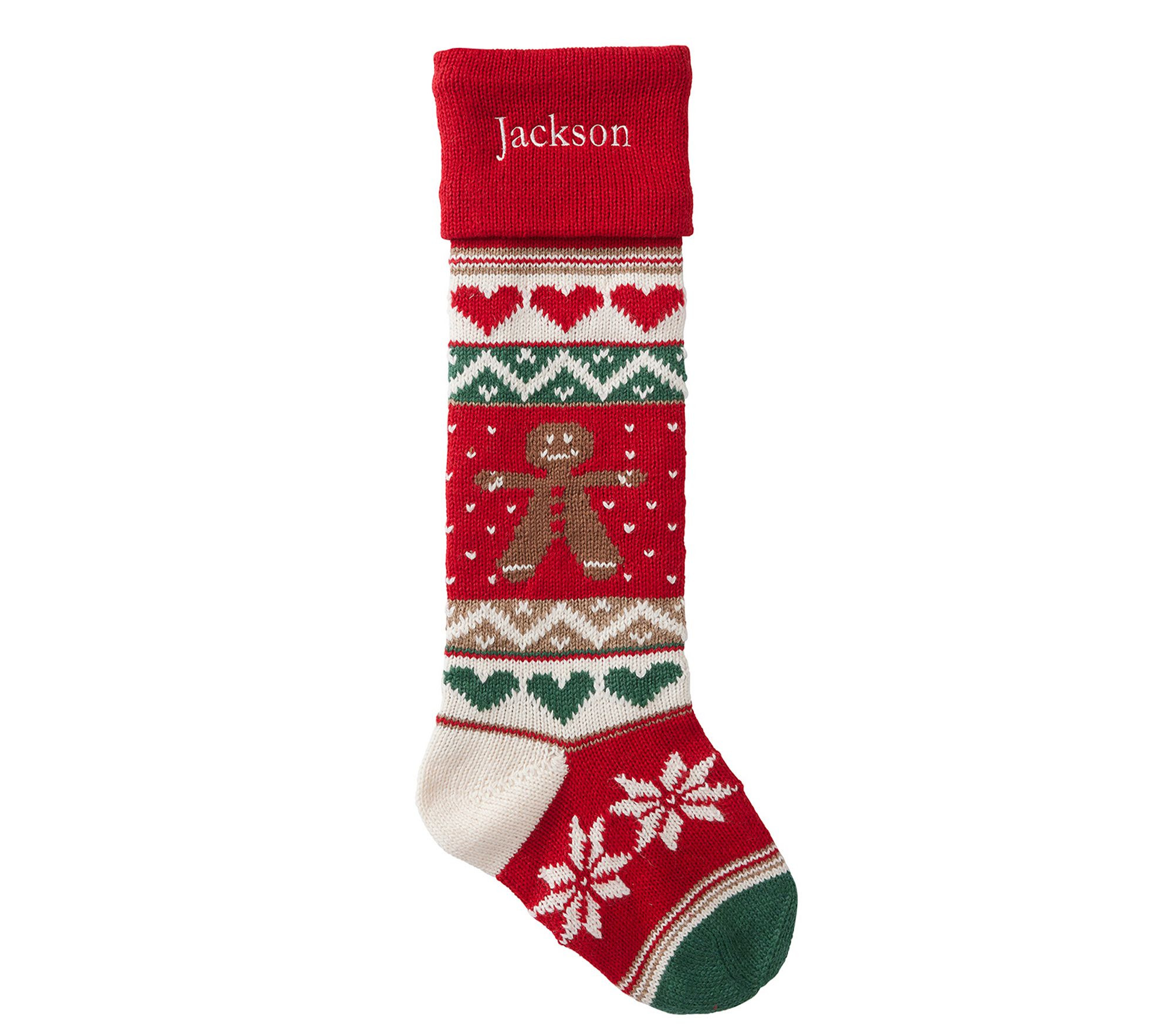 Gingerbread Classic Fair Isle Christmas Stocking | Pottery Barn Kids