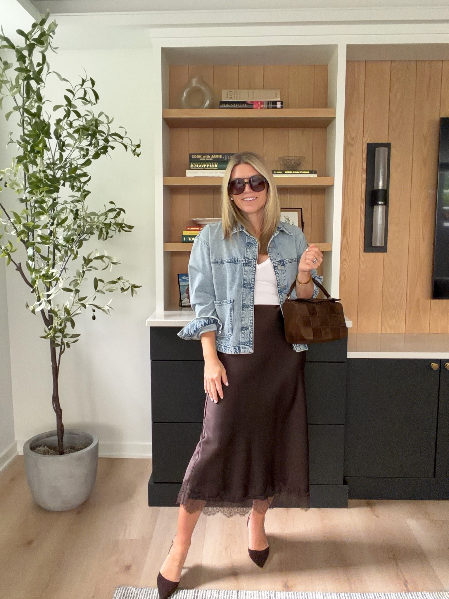 The lace-trim midi skirt is having a moment—and this is how I’m wearing it.

Silky + feminine + a little casual with my favorite tee and denim jacket.

Because the best outfits are the ones that feel current but still like you. ✨

Mom of 3, 44, and always looking for pieces I can actually wear on repeat.

#LTKOver40 #LTKSeasonal