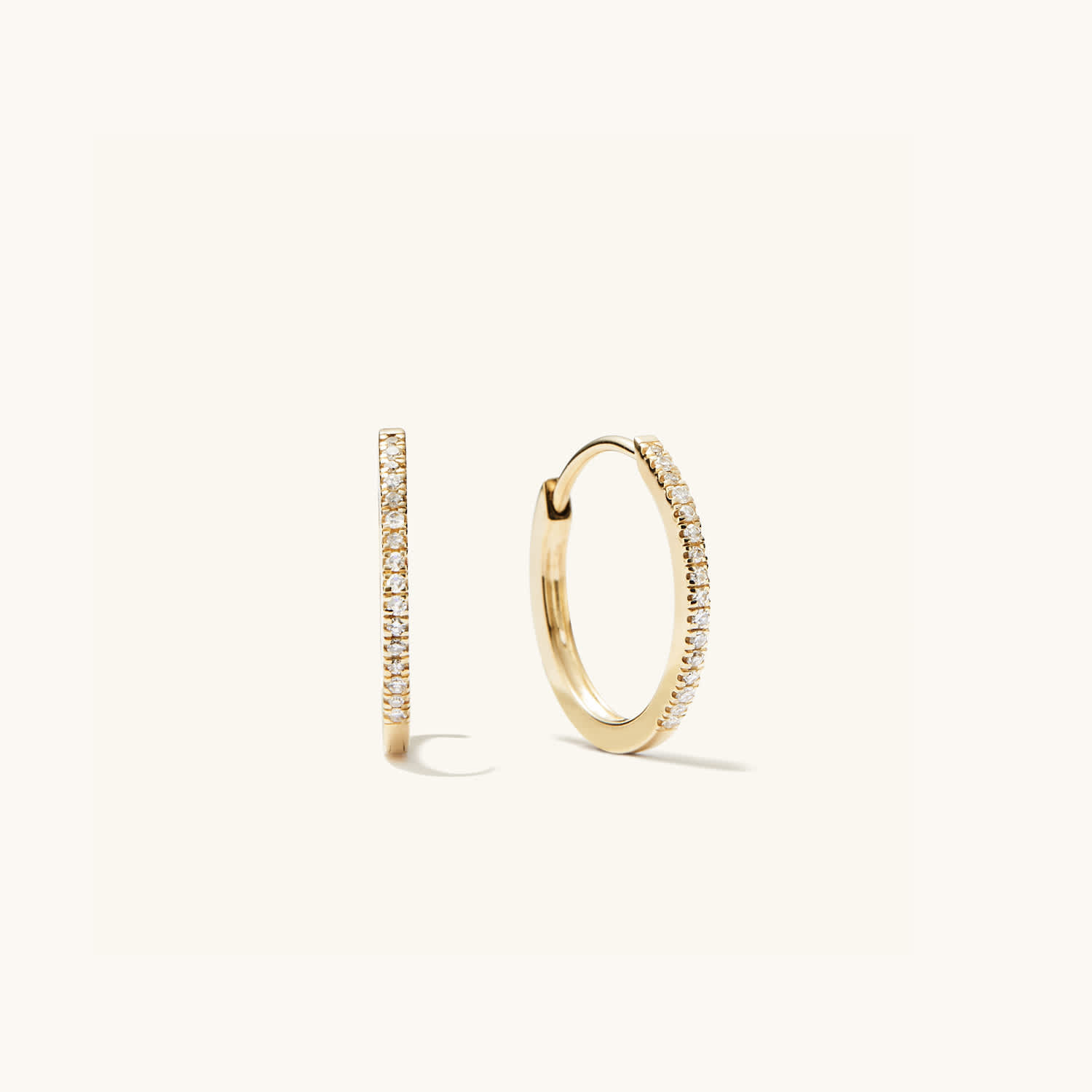Pavé Diamond Small Hoops | Mejuri (Global)