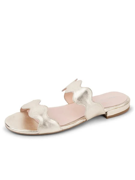Palm Beach Flat Sandal, Gold | The Avenue