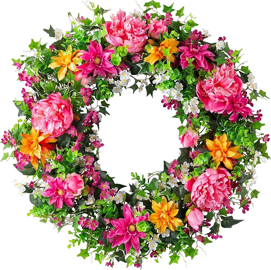 Balsam Hill Outdoor Radiant Peony Spring & Summer Wreath - 30" Premium UV-Protected Floral Door W... | Amazon (US)