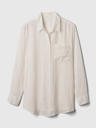 100% Linen Boyfriend Shirt | Gap (US)