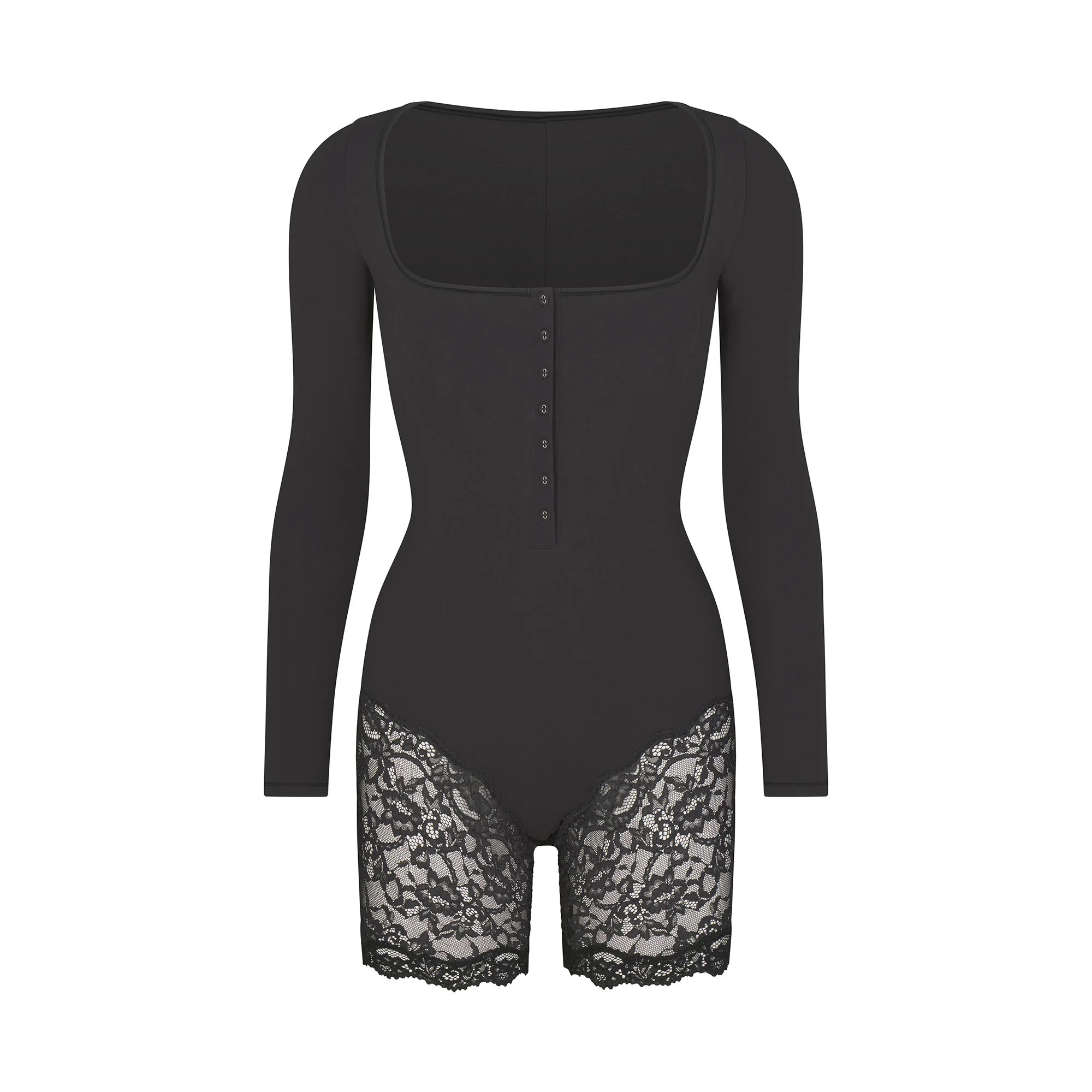 FITS EVERYBODY LACE LONG SLEEVE ONESIE | ONYX | SKIMS (US)