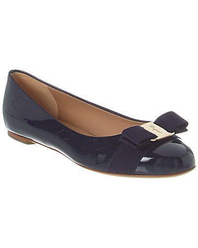 Salvatore Ferragamo Varina Patent Ballet Flat | Gilt