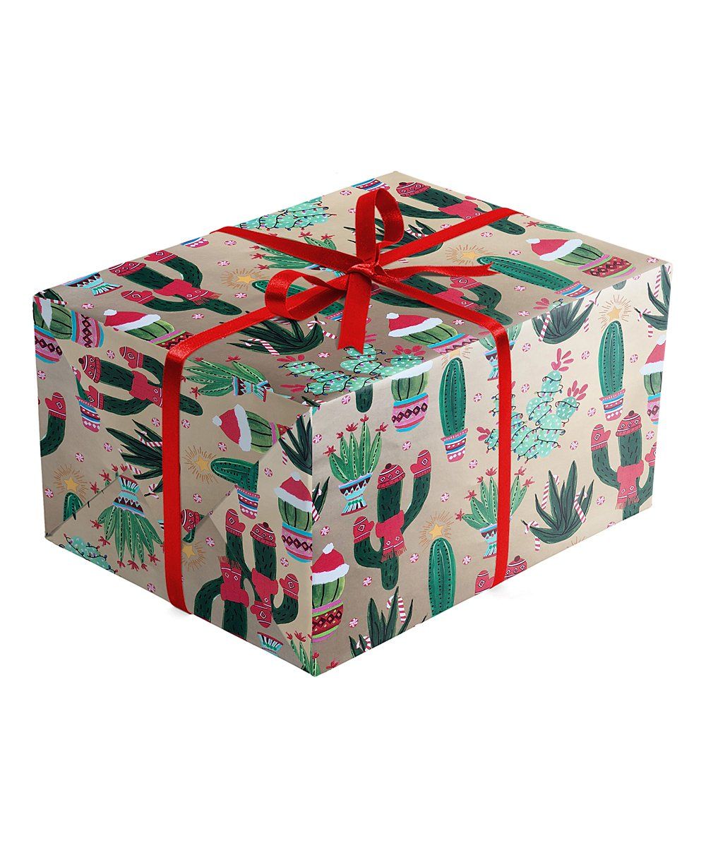 Christmas Cactus Jumbo Gift Wrap Roll - Set of Three | Zulily
