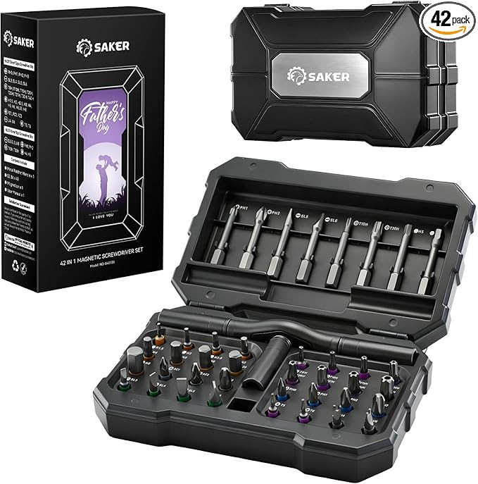 Saker 42-in-1 Magnetic Screwdriver Set for Father’s Day Gift, Screwdriver Set with T Handle & S... | Amazon (US)