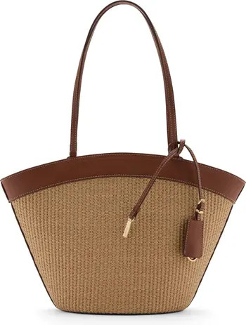 MANGO Contrast Canvas & Faux Leather Shopper Bag | Nordstrom | Nordstrom