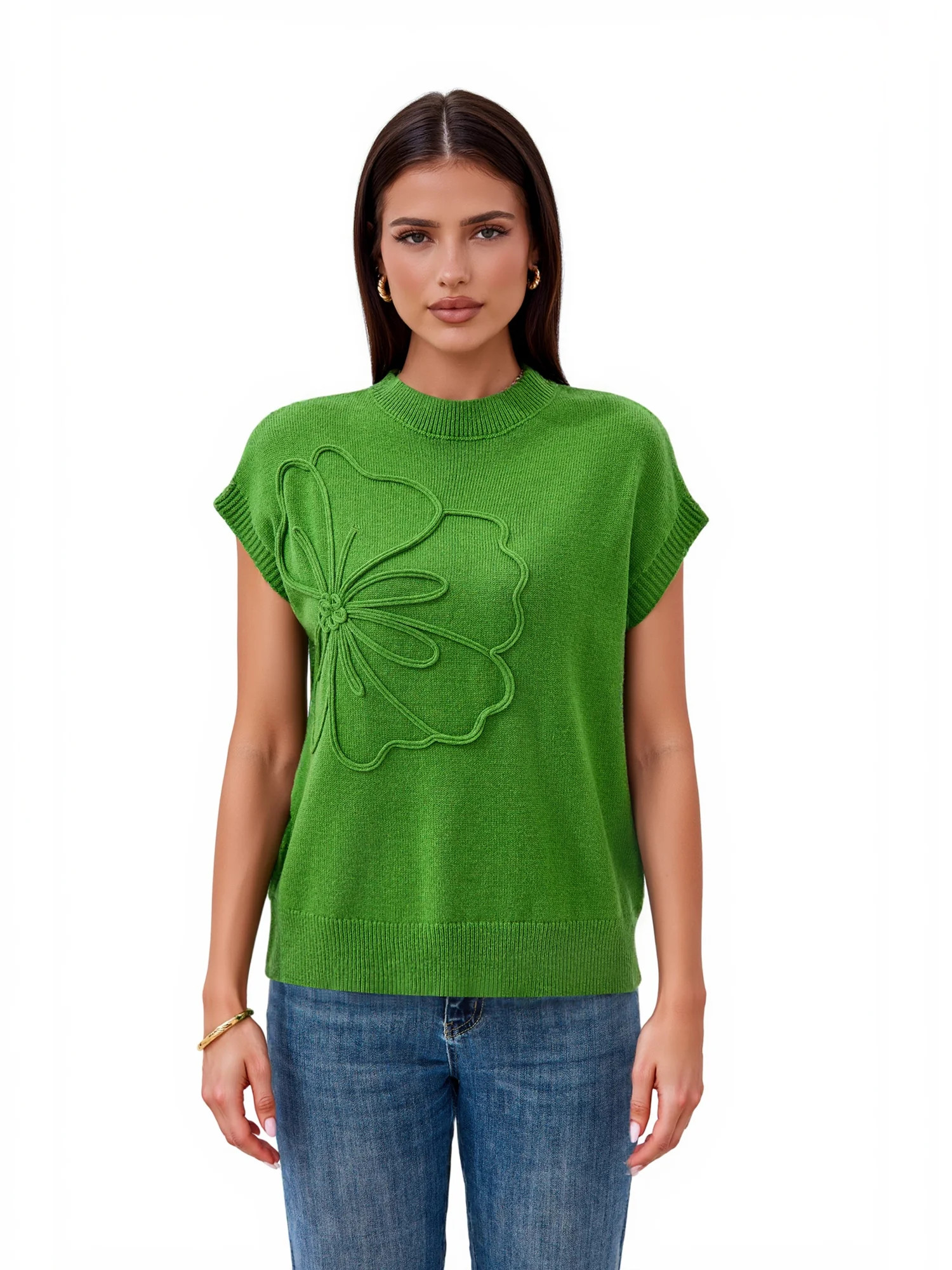 Women’s Pretty Garden FLOWER MOCKNECK SWTR-FLOWER MOCKNECK SWTR | Walmart (US)