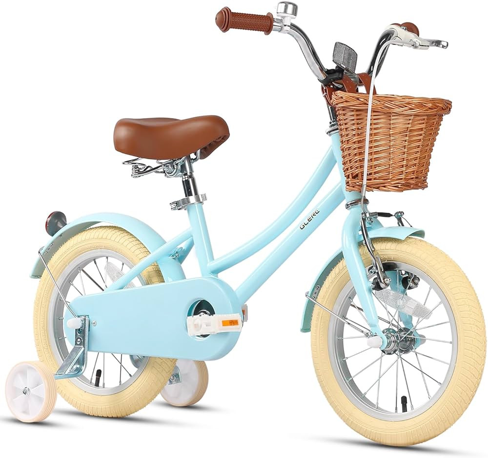 Glerc Little Molly 12-20 Inch Kids Retro Cruiser Bike for 2-13 Year Old with Wicker Basket & Trai... | Amazon (US)