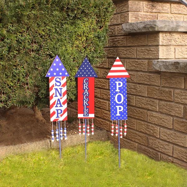 Patriotic Rocket Garden Stake Set | Wayfair North America