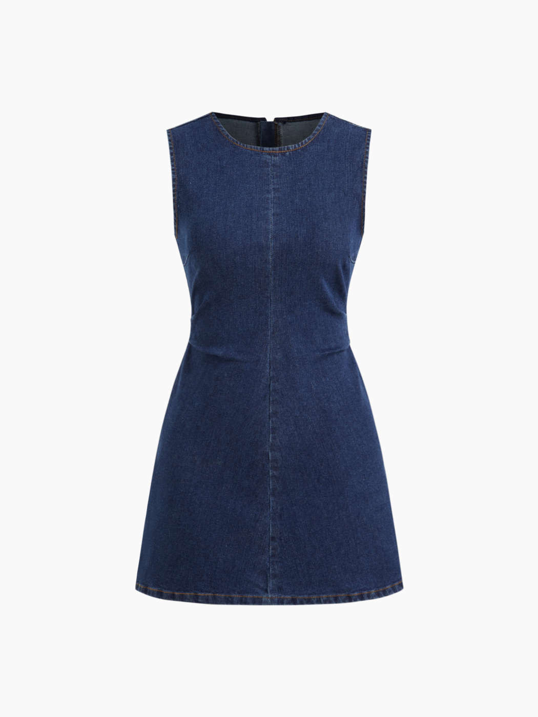 High Stretch Denim Ruched Zipper Mini Dress | Cider