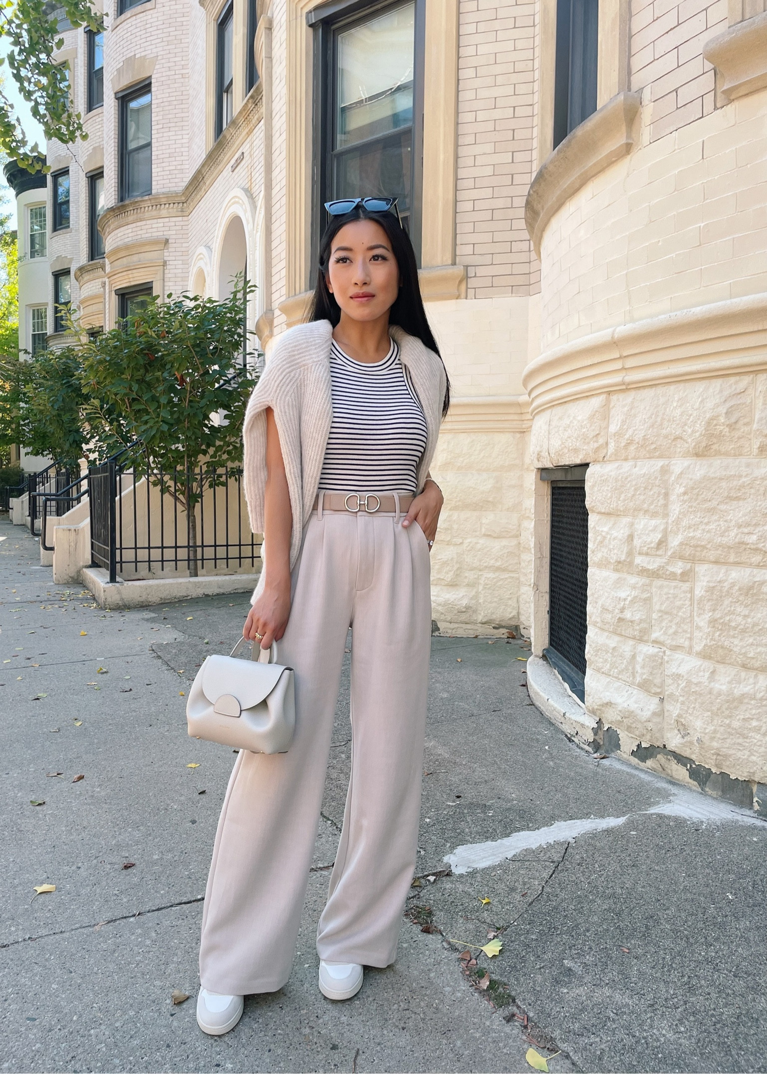 White Sneakers With Wide Leg Pants The Wide Leg Cropped -- Washed