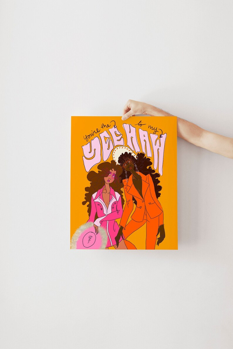 You're the Yee to My Haw Poster Colorful Gay Cowgirls 60s/70s Inspired Large Art Poster LGBT Lesb... | Etsy (US)