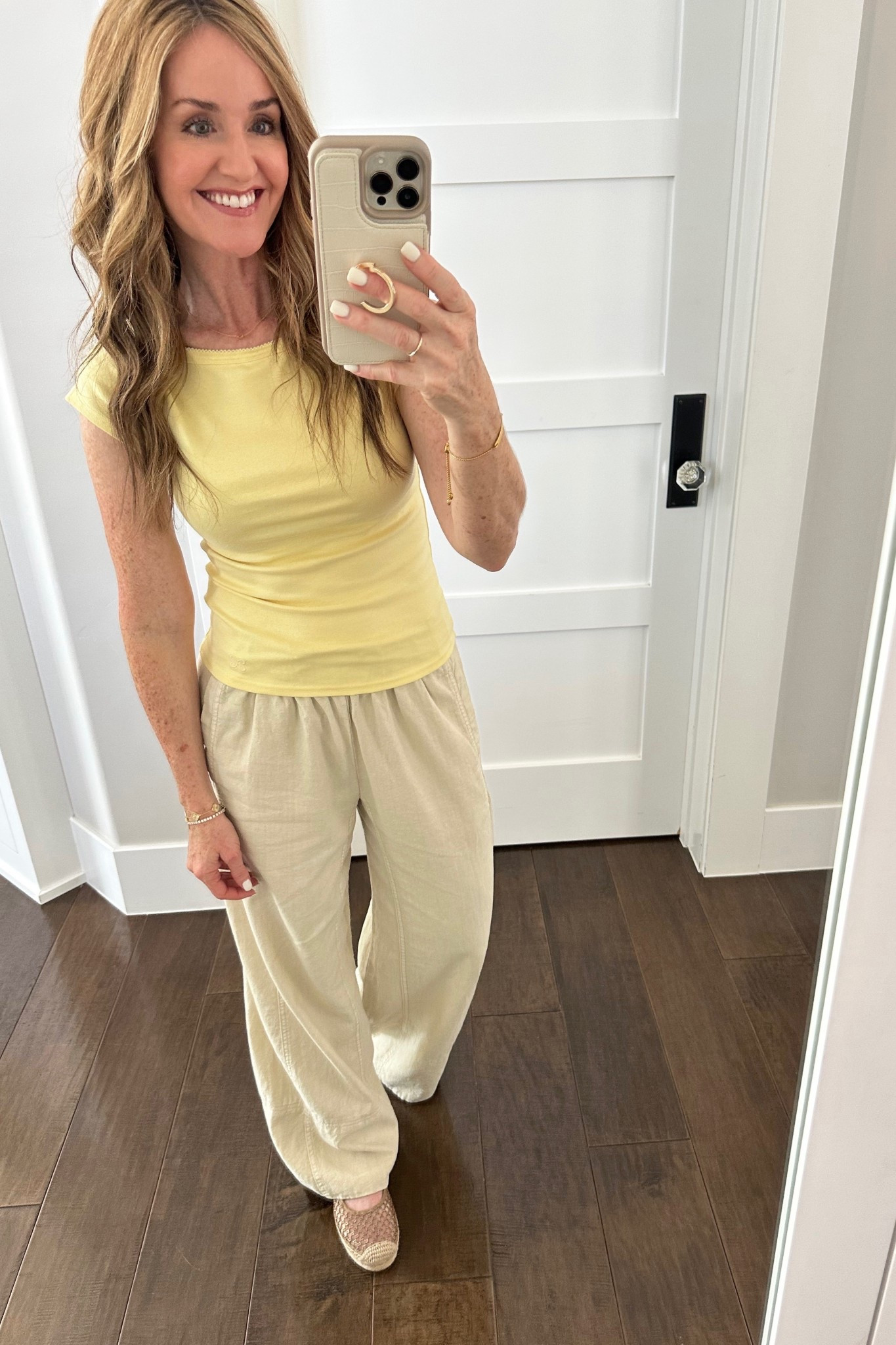 This anthro cap-sleeve tee also has detailing on the collar! Cute way to elevate a basic top. 

#LTKootd #LTKSeasonal #LTKgrwm