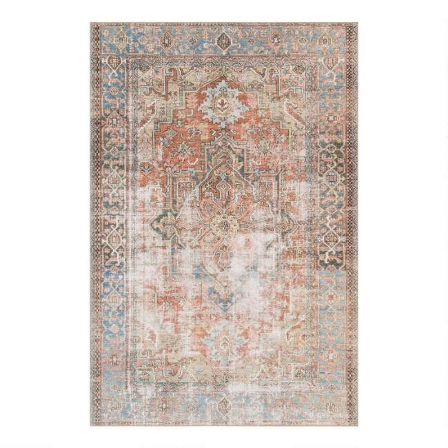 Slate Blue Distressed Presley Area Rug | World Market