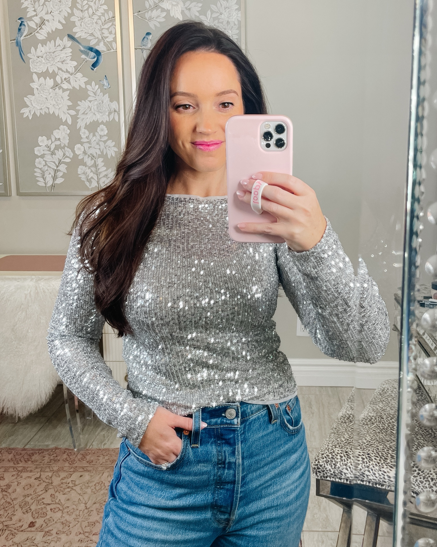 This sequin top is the perfect statement for the holidays! Dress down and Wear with jeans OR dress it up and wear with a skirt! Tags: holiday outfit, Christmas outfit, Christmas dress, holiday dress, NYE outfit, New Year’s Eve outfit, silver sequins, Abercrombie, free people 

#LTKparties #LTKstyletip #LTKfindsunder100