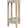 Martha Stewart Harley Accent Tables Modern Farmhouse, Rattan Shelving Design, Round Tabletop Livi... | Amazon (US)