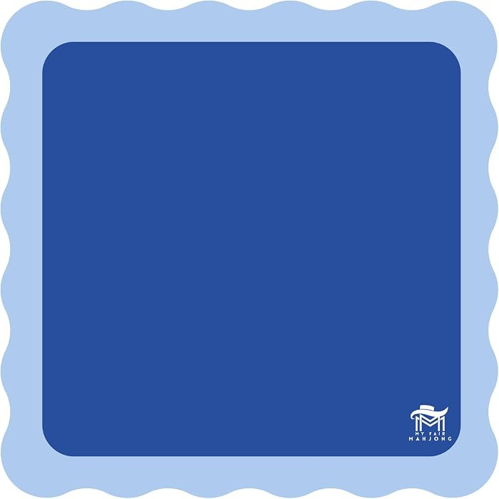 Mini Mahjong Mat (2 Color Combinations) | Scalloped Edges & Bright Colors | 21" x 21" (Cobalt Cen... | Amazon (US)
