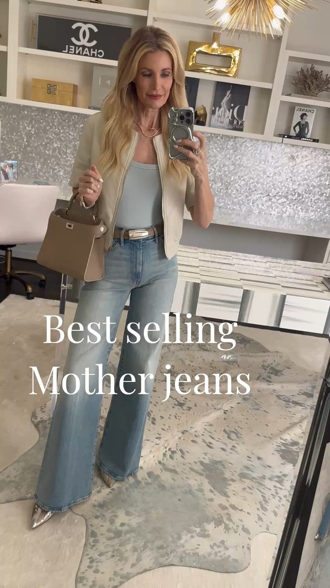 Chic way to style wide leg jeans with a cropped jacket for spring
This outfit is so good—the baby blue tank is fresh and flattering, and this cropped vegan leather jacket adds the perfect elevated touch. Such an easy look you can wear for so many occasions!
I’m wearing an XS in the jacket, jeans, and belt, everything fits true to size. 

 #LTKootd #LTKSeasonal #LTKOver40